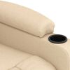 vidaXL Poltrona de massagens tecido cor creme