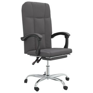 vidaXL Cadeira de escrit&oacute;rio reclin&aacute;vel couro artificial cinzento
