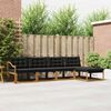 vidaXL Conjunto de Sof&aacute;s para Exterior 5 pcs Natural e Preto