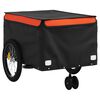 vidaXL Reboque para bicicleta 45 kg ferro preto e laranja
