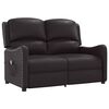 vidaXL Poltrona massagens 2lug. reclin&aacute;vel couro art. preto brilhante