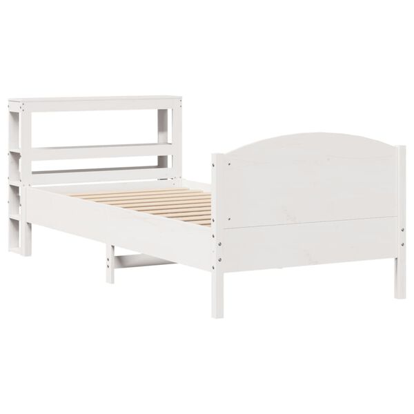 vidaXL Cama sem colch&atilde;o 90x200 cm madeira de pinho maci&ccedil;a branco