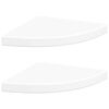 vidaXL Prateleiras de canto flutuantes 2 pe&ccedil;as branco 35x35x3,8 cm MDF