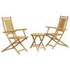 vidaXL 3 pcs conjunto de bistr&ocirc; em bambu