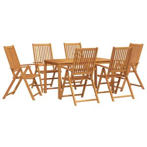 vidaXL 5-Piece Garden Dining Set Natural Madeira S&oacute;lida de Ac&aacute;cia