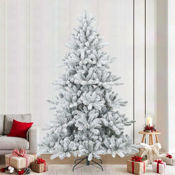 vidaXL &Aacute;rvore de Natal Artificial Articulada Nevado Flocked Branco