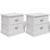 vidaXL Mesas de cabeceira estilo franc&ecirc;s 2 pcs branco
