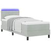 vidaXL Cama Box Spring LED com led Cinzento-claro 80 x 200 cm Veludo