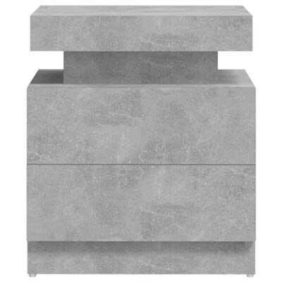 vidaXL Mesa de cabeceira 45x35x52 cm aglomerado cinzento cimento