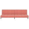 vidaXL Sofá-cama de 2 lugares veludo rosa