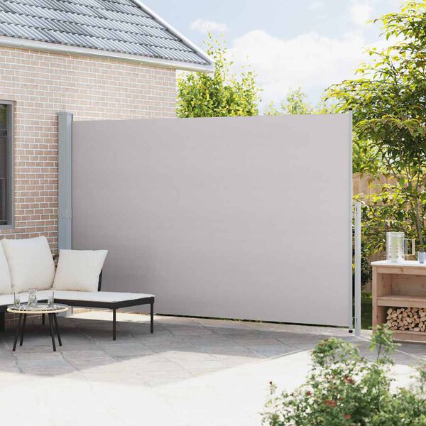 vidaXL Toldo lateral retr&aacute;til para p&aacute;tio 220x500 cm cinzento