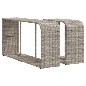 vidaXL Prateleiras de arruma&ccedil;&atilde;o 2 pcs vime PE cinzento-claro
