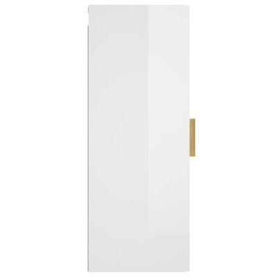 vidaXL Armário parede 34,5x34x90 cm derivados madeira branco brilhante