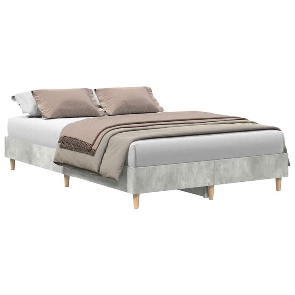 vidaXL Estrutura de cama sem colch&atilde;o 140x190 cm cinza cimento
