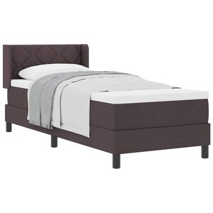 vidaXL Cama Box com almofada Manual Marrom Escuro 200 x 80 cm tecido