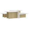 vidaXL Mesa centro 2pcs 111,5x50x33cm madeira processada sonoma/branco