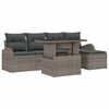 vidaXL Conjunto de Sof&aacute; de Jardim 6 unid. Cinzeto Rattan Sint&eacute;tico