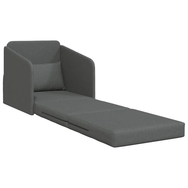 vidaXL Sof&aacute;-Cama Dobr&aacute;vel Cinza Escuro 65 x 80 x 83 cm tecido