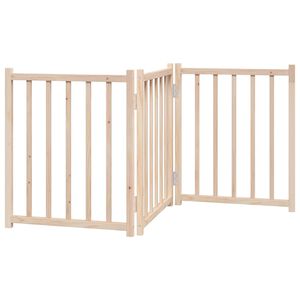 vidaXL Port&atilde;o p/ c&atilde;es dobr&aacute;vel 3 pain&eacute;is 150 cm madeira abeto maci&ccedil;a