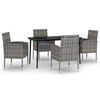 vidaXL 5 pcs conjunto de jantar para jardim antracite