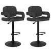 vidaXL Bancos de bar 2 pcs tecido cinzento-escuro