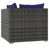 vidaXL 10 pcs conjunto lounge de jardim c/ almofad&otilde;es vime PE cinzento