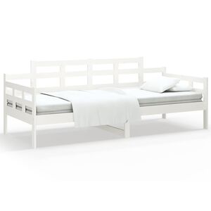 vidaXL Sof&aacute;-cama 90x190 cm madeira de pinho maci&ccedil;a branco