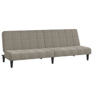 vidaXL Sof&aacute;-cama de 2 lugares veludo cinzento-claro