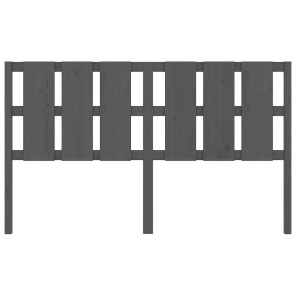 vidaXL Cabeceira de cama 185,5x4x100 cm pinho maci&ccedil;o cinzento