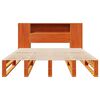 vidaXL Cama com estante sem colch&atilde;o 135x190 cm madeira maci&ccedil;a