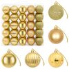 vidaXL Conjunto de Bolas de Natal 75 unid. Ouro 6 cm Poliestireno