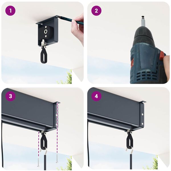 vidaXL Estores de rolo Riscas Antracite 200 x 250 cm Tecido e Alum&iacute;nio