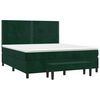 vidaXL Cama com molas/colch&atilde;o 160x200 cm veludo verde-escuro