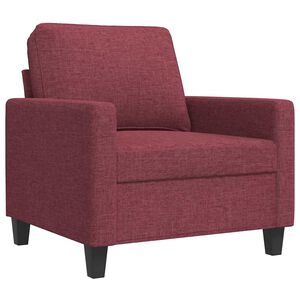 vidaXL Poltrona 60 cm tecido vermelho tinto