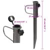 vidaXL Suportes de guarda-sol c/ espig&otilde;es 2pcs 19x42cm a&ccedil;o galvanizado