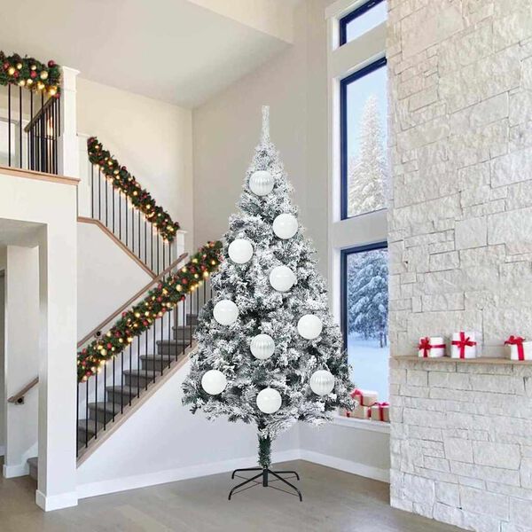 vidaXL Conjunto de Bolas de Natal XXL 3 pcs Branco Pl&aacute;stico