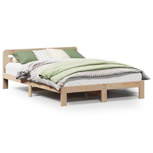 vidaXL Cama sem colch&atilde;o 135x190 cm madeira de pinho maci&ccedil;a