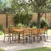 vidaXL Conjunto de Jantar para Jardim 9 pcs Preto Rattan Sintético