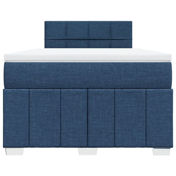 vidaXL Cama boxspring com colch&atilde;o 120x190 cm tecido azul