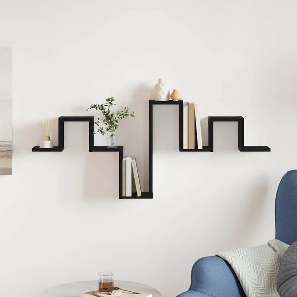 vidaXL Prateleira de Parede Carvalho Preto 104,5 x 43 x 10 cm