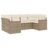 vidaXL 6 pcs conjunto de sof&aacute;s p/ jardim com almofad&otilde;es vime PE bege