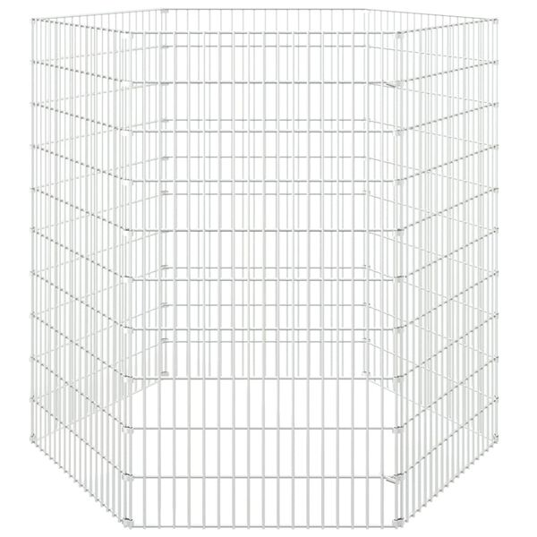 vidaXL Recinto exterior p/ animais 6 pain&eacute;is 54x100cm ferro galvaniz.