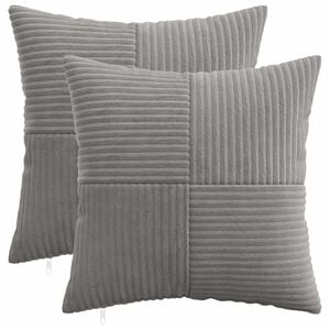 vidaXL Capa almofada 2 pcs ALMELO Cinzento-claro 30 x 30 cm cord&atilde;o