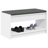 vidaXL Banco de Hall com almofada Branco 83 x 38 x 45 cm