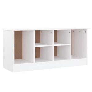 vidaXL Banco sapateira ALTA 100x35x45cm madeira de pinho maci&ccedil;a branco