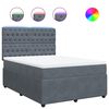 vidaXL Cama com molas/colch&atilde;o 160x200 cm veludo cinzento-escuro