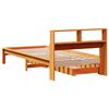 vidaXL Cama com estante sem colch&atilde;o 90x200cm pinho maci&ccedil;o castanho-mel