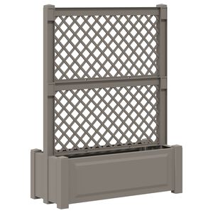 vidaXL Grande Vaso com Treli&ccedil;a Cinzento 99,5 x 43 x 133,5 PP