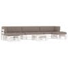 vidaXL 6 pcs conj. lounge paletes + almofad&otilde;es pinho impregnado branco
