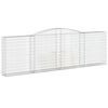 vidaXL Cestos gabião arqueados 15 pcs 400x30x120/140 ferro galvanizado